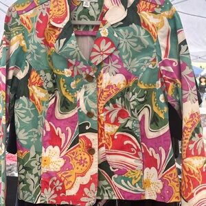Coldwater Creek Multicolor Floral Blazer